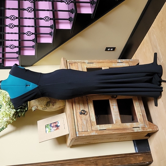 NWT Betsy & Adam V Neck Mermaid Gown - SZ 6 - Picture 5 of 9